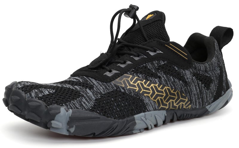 WHITIN Men's Trail Running Shoes Minimalist Barefoot Five Fingers Wide Toe Box Size 12.5 Gym Workout Fitness Zero Drop Minimus Hiking Black 46 - Image 1